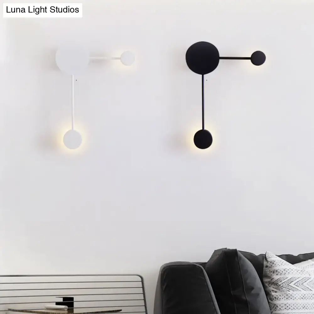 Modern black and white geometric wall sconce with spherical elements minimalist light fixture for living room wall light