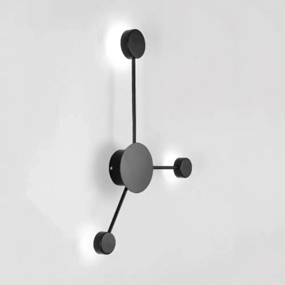 Modern black minimalist wall sconce with three cylindrical light fixtures for living room wall light fixture