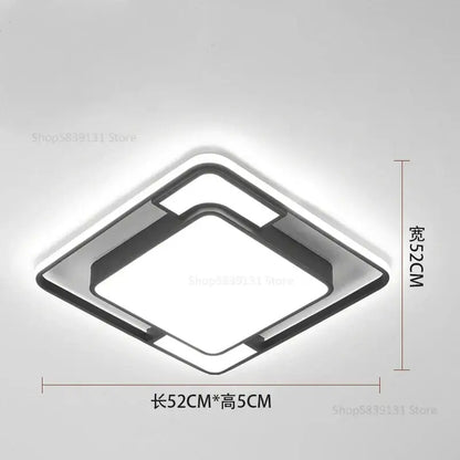 Modern black-framed geometry led ceiling light with sleek square design and illuminated edges for living room decorbites ceiling light