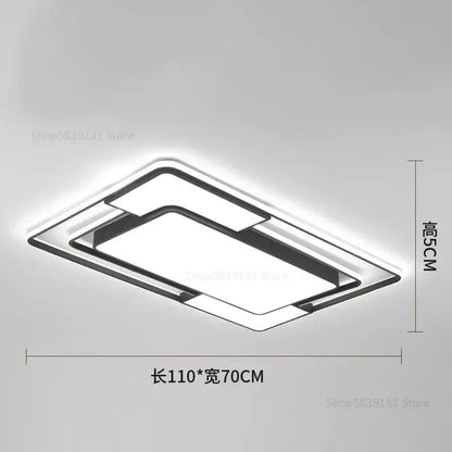 Modern black and white geometry led ceiling light with sleek black frame and white illuminated panel for living room decorbites geometry led ceiling