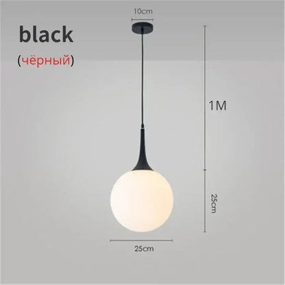 Modern black pendant lights with matte finish and minimalist decorbites glass ball led design for living room decor