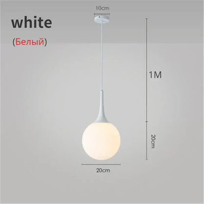 Modern black and white glass ball led pendant lights featuring white spherical frosted glass for elegant decorbites pendant lights