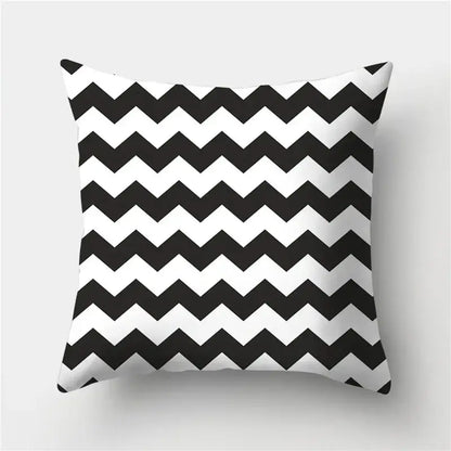 Modern black and white chevron patterned decorbites geometric stripes pillowcase for stylish living room decor