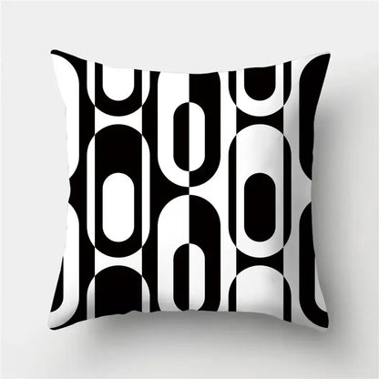 Modern black white and gold geometric stripes pillowcase with decorbites geometric stripes pattern for living room decor