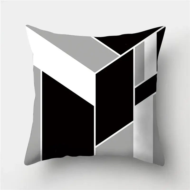 A square modern black white and gray decorbites geometric stripes pillowcase ideal for living room decor