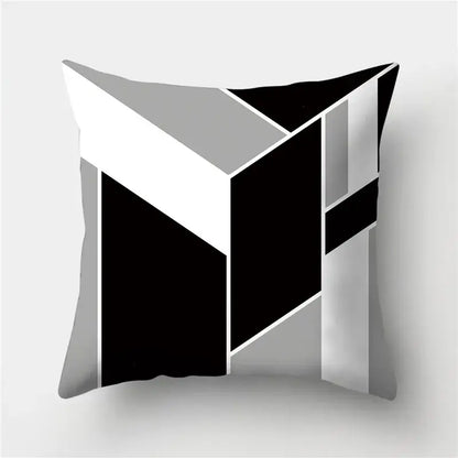 A square modern black white and gray decorbites geometric stripes pillowcase ideal for living room decor