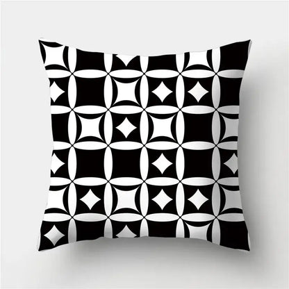 Modern black white and gold geometric stripes pillowcase featuring decorbites geometric stripes for stylish living room decor