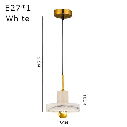 Modern black and white green marble pendant light with gold finish frosted glass shade and e27 bulb base by decorbites green marble