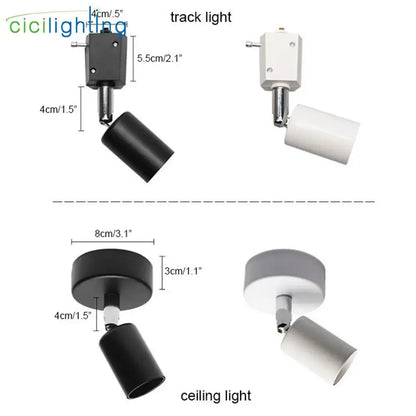 Modern black and white industrial ceiling light with adjustable metallic track lights and matching ceiling-mounted spotlights for kitchen decorbites industrial ceiling