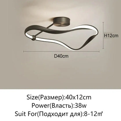 Modern black and white infinity led ceiling light with sleek flowing design for bedroom decorbites led ceiling light