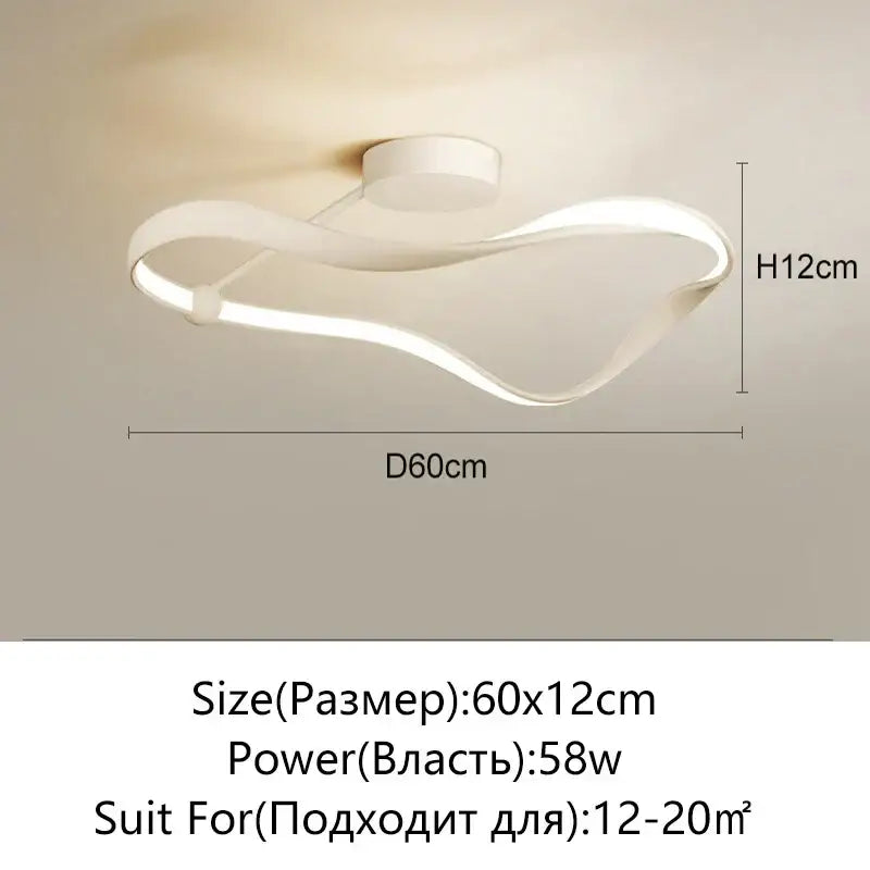 Modern black and white infinity led ceiling light with sleek flowing design and integrated lighting strip for bedroom decorbites ceiling light