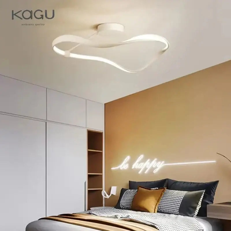 Modern black and white infinity led ceiling light with sleek flowing design for bedroom decorbites led ceiling light