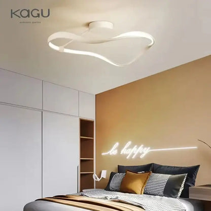 Modern black and white infinity led ceiling light with sleek flowing design for bedroom decorbites led ceiling light