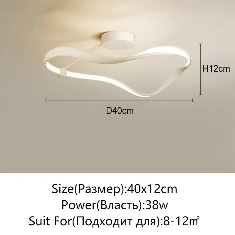 Modern black and white infinity led ceiling light with sleek flowing design 40cm diameter by 12cm high decorbites led ceiling