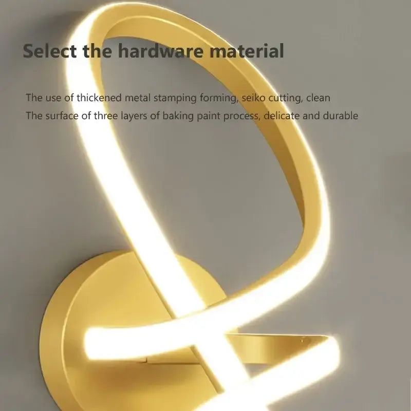 Modern black and white infinity gold nordic led wall sconce with sleek curved metal arms for bedroom decorbites gold nordic lighting