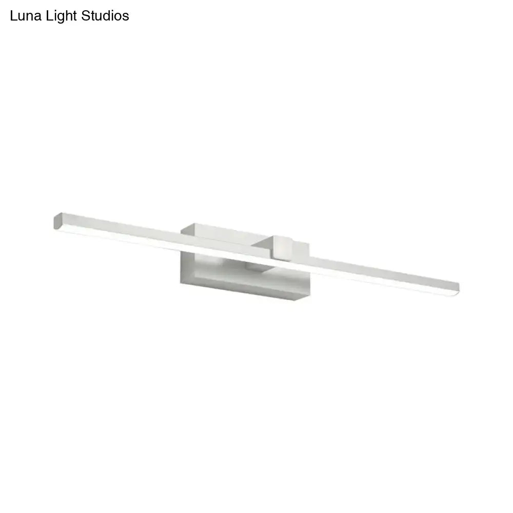 Modern black and white iron stick led bathroom lamp with sleek rectangular design and minimalist bulb base mounting bracket