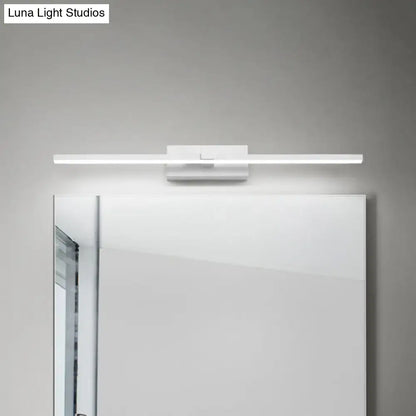 Modern black and white iron stick led bathroom mirror light with sleek minimalist design and integrated bulb base
