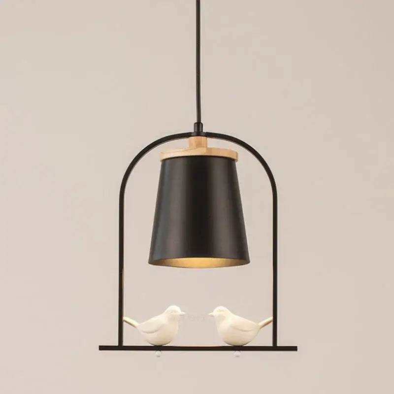 Modern black and white led bird wall sconce with decorbites led bird cage pendant light featuring ceramic birds