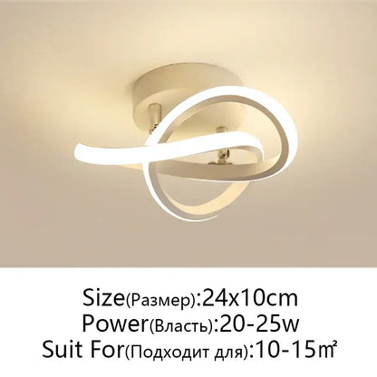 Modern black and white decorbites led ceiling lamp with sleek intertwined ring design for living room decorbites led ceiling
