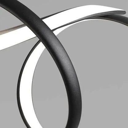 Modern black and white led chandelier with sleek curved design for dining room pendant light by decorbites black modern