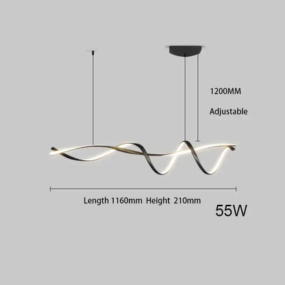 Modern black and white led chandelier pendant light with sleek twisted design and black modern led accents for dining room decorbites black modern