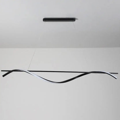 Modern black and white led hanging lamp with sleek simplicity curved design for dining room lighting