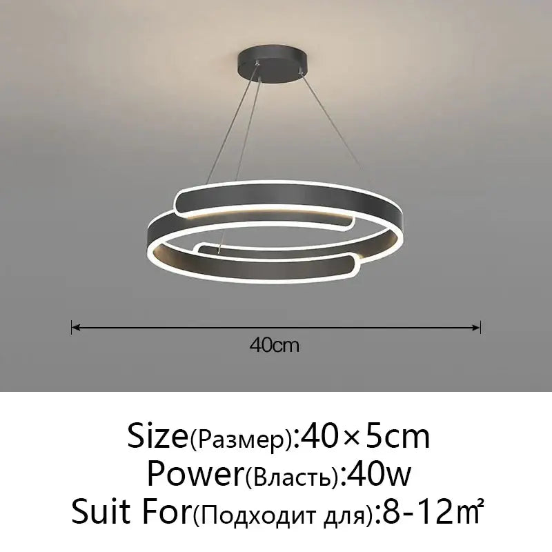 Modern black white led pendant light with circular minimalist design and illuminated inner ring for living room decorbites black white