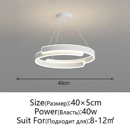 Modern black white led ring chandelier pendant light with two interlocking circular rings for stylish decorbites black white decor
