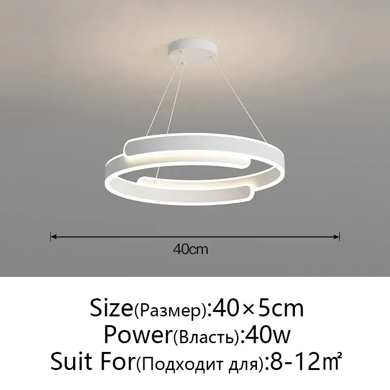 Modern black white led ring chandelier pendant light with two interlocking circular rings for stylish decorbites black white decor
