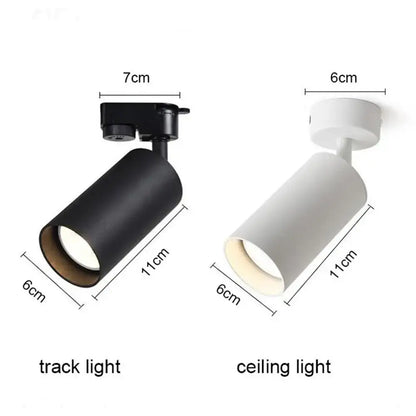 Modern black white led track lamps with matte finish for clothing store spotlights featuring decorbites black white design