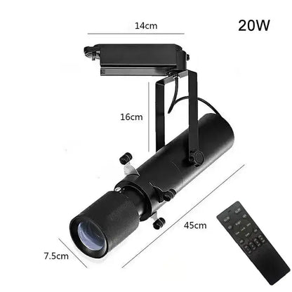 Modern black and white led track light gallery spotlight with adjustable arm 20w black led track light and remote control