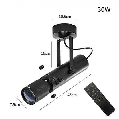 Modern black 30w adjustable led track light with remote control for gallery spotlight and focused illumination