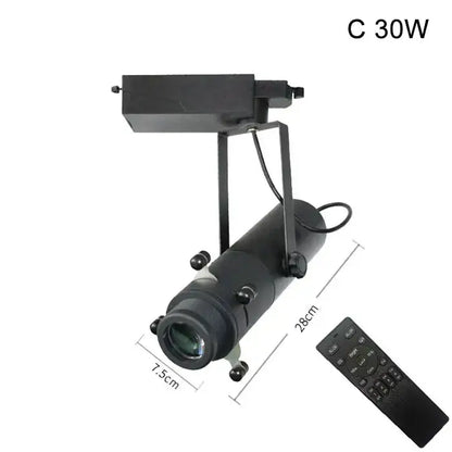 Modern black and white led track light gallery spotlight with 30w adjustable head and remote control led track light