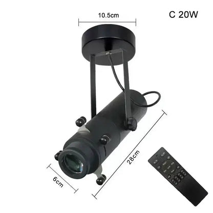 Modern black and white led track light gallery spotlight with cylindrical black led track light and remote control