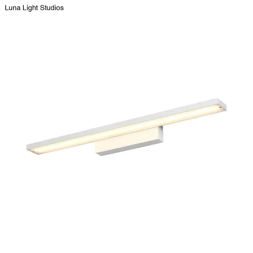 Modern black and white led vanity lamp with sleek minimalist design and warm glow light fixture for bathroom use