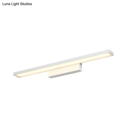 Modern black and white led vanity lamp with sleek minimalist design and warm glow light fixture for bathroom use