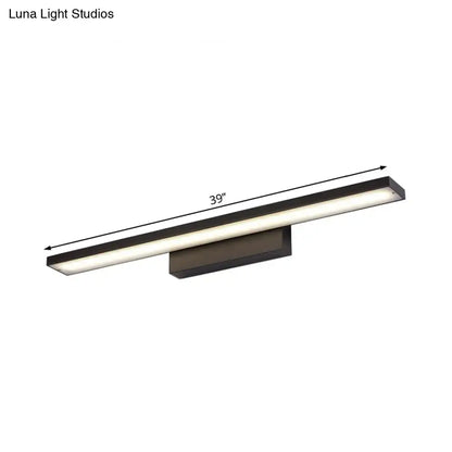 Modern black and white 39-inch led vanity lamp with sleek rectangular design light fixture for bathroom use