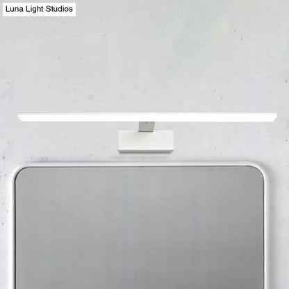 White rectangular led vanity lamp with sleek minimalist design and modern matte finish for black white bathroom sconce light