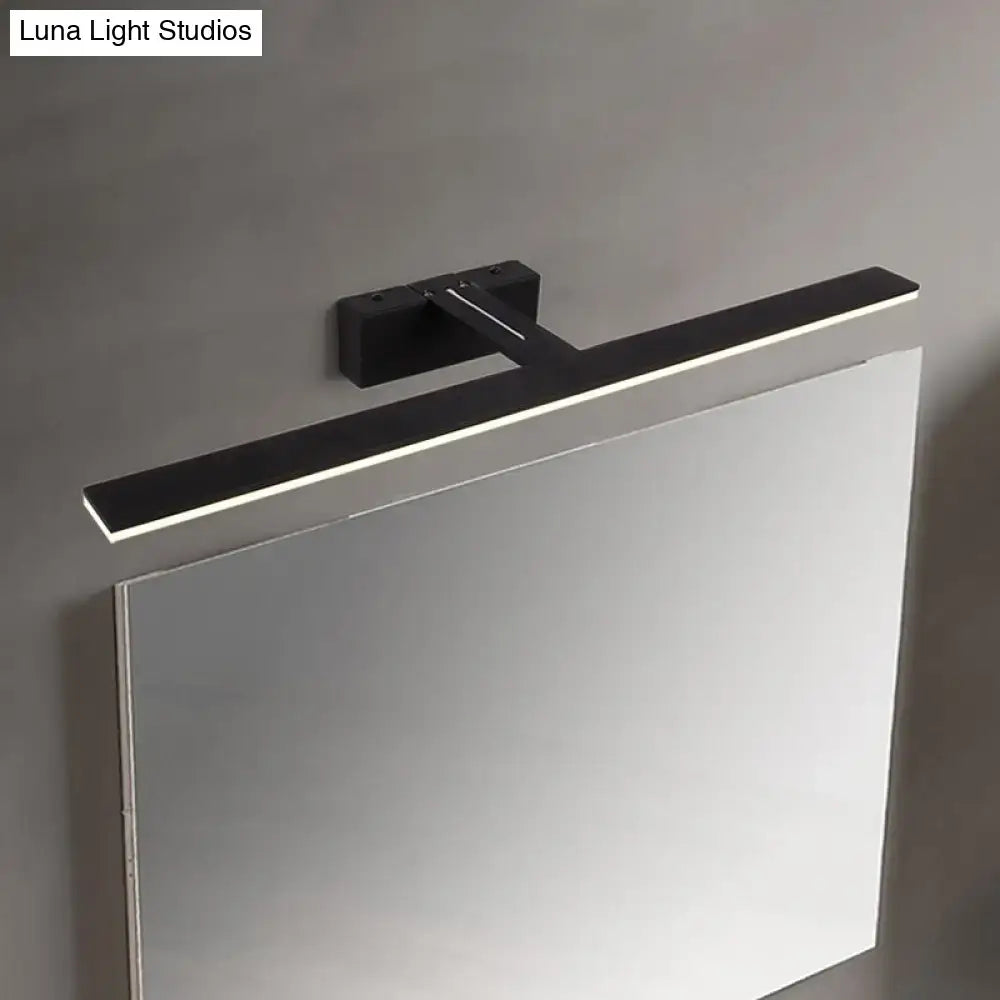 Modern black and white led vanity lamp with sleek black led mirror light and slim profile for bathroom use
