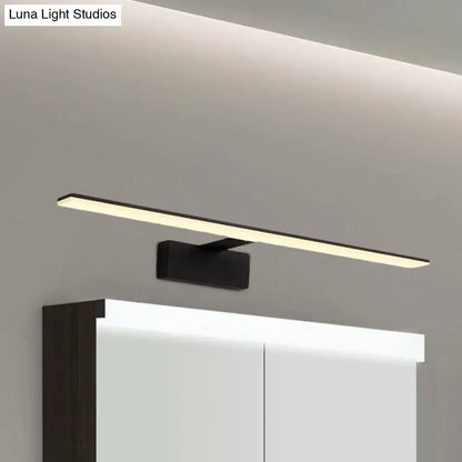Modern black and white led vanity lamp with rectangular wall-mounted design and warm white illumination for bathroom