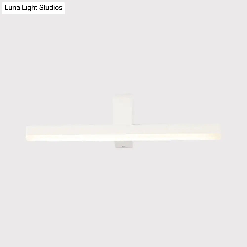 Modern black white led vanity light with sleek minimalist design for modern led bathroom wall sconce lighting