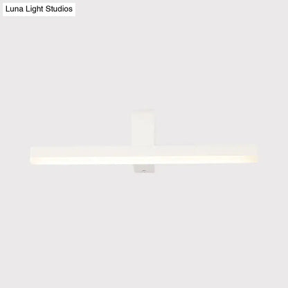 Modern black white led vanity light with sleek minimalist design for modern led bathroom wall sconce lighting