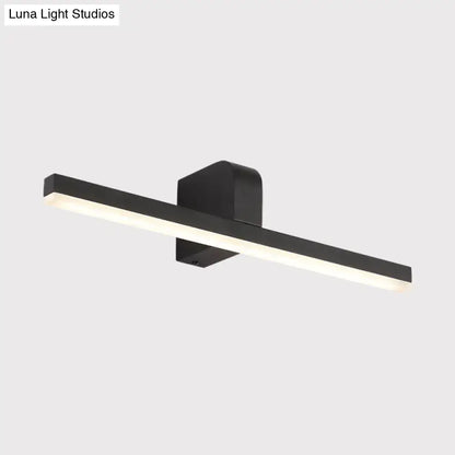 Modern black white led vanity light with sleek rectangular design and warm white light for modern led bathroom use