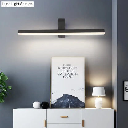 Modern matte black rectangular wall-mounted vanity light led sconce with warm color temperature and maximum bulb wattage