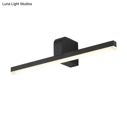 Modern black led vanity light wall sconce with sleek rectangular design warm color temperature and maximum bulb wattage