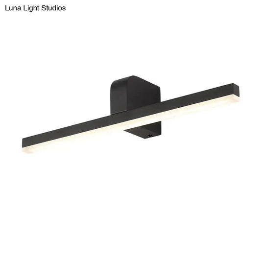 Modern black led vanity light wall sconce with sleek rectangular design warm color temperature and maximum bulb wattage