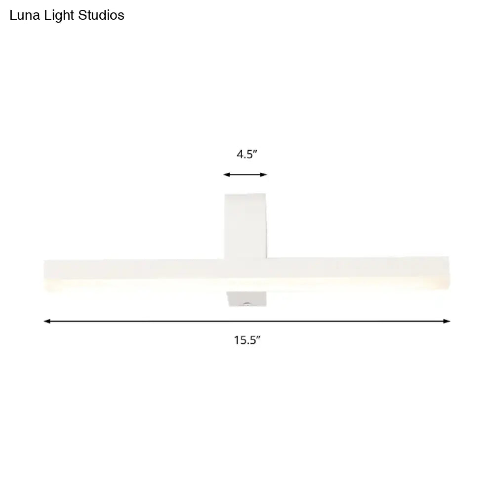 Modern white led vanity light wall sconce 15.5 by 4.5 inches with warm color temperature and maximum bulb wattage