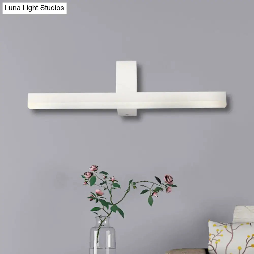 Modern white wall-mounted vanity light with sleek minimalist design black and white led warm color temperature maximum bulb wattage