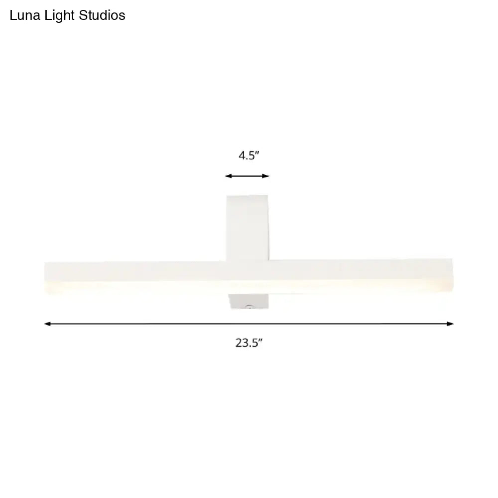 Modern white led vanity light wall sconce with warm color temperature 23.5 by 4.5 inches and maximum bulb wattage