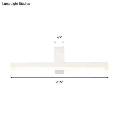 Modern white led vanity light wall sconce with warm color temperature 23.5 by 4.5 inches and maximum bulb wattage